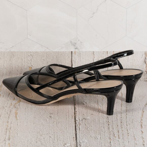 Stuart Weitzman Womens Mondrian 50 Slingback Color Black/Flannel Size 8 B - Picture 3 of 11